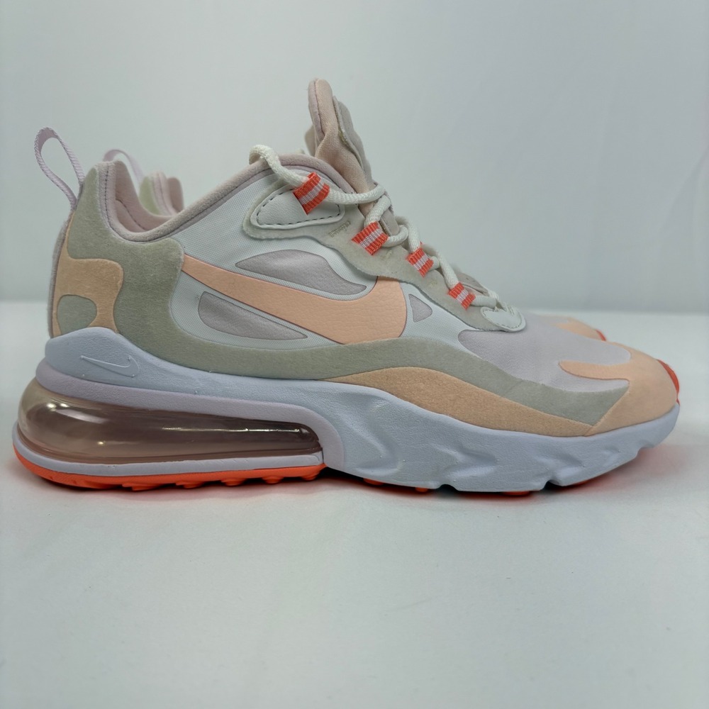 Nike Air Max 270 React Women's Sneakers Summit White Crimson Tint Size 5 - Picture 3 of 12